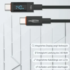 ANSMANN AG USB Typ-C Kabel, 120 cm, anthrazit^ Typ C