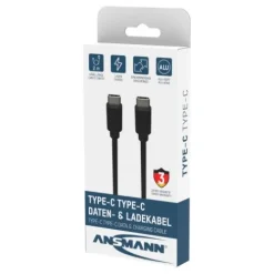 ANSMANN AG USB Typ-C zu Typ-C Daten und Ladekabel 200 cm^ Typ C