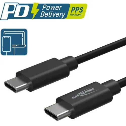 ANSMANN AG USB Typ-C zu Typ-C Daten und Ladekabel 120 cm^ Typ C