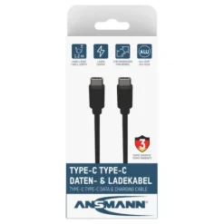 ANSMANN AG USB Typ-C zu Typ-C Daten und Ladekabel 120 cm^ Typ C