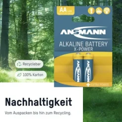 ANSMANN AG X-Power Alkaline Batterie Mignon AA / LR6 2er Papierblister^ Batterien